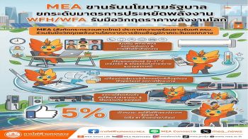MEA ร่วม WFH/WFA รับมือวิกฤตราคาพลังงานโลก