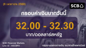ค่าเงินบาทประจำวันที่ 8 เมษายน 2569