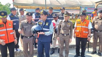 รมช.มหาดไทยนำคณะ ตรวจเยี่ยมพื้นที่โคกขาม เน้นย้ำเคารพกฎจราจร