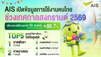AIS เผยสถิติสงกรานต์ 69 : 5G พุ่งกระฉูด 86% พัทยาแชมป์ใช้ดาต้าดุสุดในไทย!