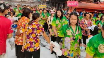 สืบสานานวันไหลไทตระการคึกคัก อบต.เป้าคว้าอันดับ 3 ก่อเจดีย์ทราย