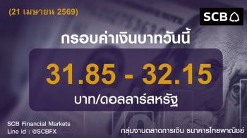 ค่าเงินบาทประจำวันที่ 21 เมษายน 2569