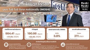 MOSHI ฟอร์มสวย ผลงาน Q1/69 กำไรสุทธิพุ่ง 22.4% คงเป้ารายได้ทั้งปีโต 15-20%
