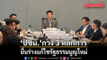 ‘ปชน.’ กาง 3 หลักการ ยื่นร่างแก้ไขรัฐธรรมนูญใหม่ เพิ่มส่วนร่วมปชช.-ป้องกันการผูกขาด-ไม่เพิ่มสิทธิพิเศษ สว.