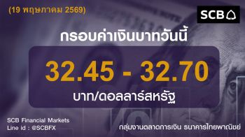 ค่าเงินบาทประจำวันที่ 19 พฤษภาคม 2569