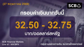 ค่าเงินบาทประจำวันที่ 27 พฤษภาคม 2569