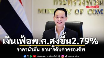 เงินเฟ้อพ.ค.สูงขึ้น2.79% ราคาน้ำมัน-อาหารดันค่าครองชีพ