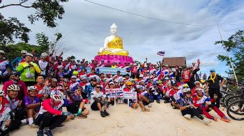 นักปั่น36จังหวัดส่งกำลังใจชายแดน ปั่นพิชิต“ภูมะเขือ”สมรภูมิแห่งนักรบ