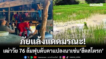 ภัยแล้งแดดมรณะ! เฒ่าอำนาจเจริญวัย 76 ล้มฟุบสิ้นใจคาแปลงนาเซ่น \'ฮีตสโตรก\'