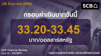 ค่าเงินบาทประจำวันที่ 30 มิถุนายน 2569