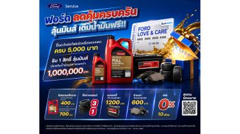 ฟอร์ด จัดแคมเปญบริการหลังการขาย  ลุ้นบัตรเติมน้ำมันรวมกว่า 1 ล้านบาท