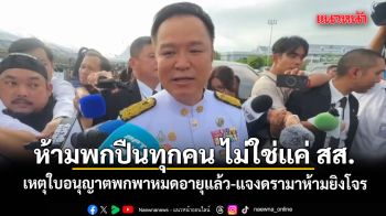 นายกฯ ย้ำ ห้ามพกปืนทุกคน ไม่ใช่แค่ สส. เหตุใบอนุญาตพกพาหมดอายุแล้ว แจงดรามาห้ามยิงโจร รับสื่อสารสั้นไป