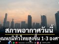 สภาพอากาศวันนี้ กรมอุตุฯเผย อุณหภูมิทั่วไทยสูงขึ้น 1-3 องศาฯ