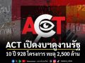 ACT เปิดงบฯดูงานรัฐ 10 ปี 928 โครงการ ทะลุ 2,500 ล้าน
