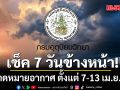 มาแล้ว!!! กรมอุตุฯคาดหมายอากาศ 7 วันข้างหน้า ตั้งแต่ 7-13 เม.ย.69