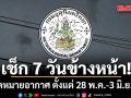 มาแล้ว!!! กรมอุตุฯคาดหมายอากาศ 7 วันข้างหน้า ตั้งแต่ 28 พ.ค.-3 มิ.ย.69