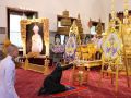 หม่อมเจ้าศรีสว่างวงศ์ ทรงบำเพ็ญพระราชกุศลถวายภัตตาหารเช้า แด่พระพิธีธรรมสวดพระอภิธรรมพระศพ เจ้าฟ้าพัชรกิติยาภา