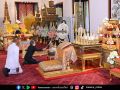 หม่อมเจ้าศรีสว่างวงศ์ ทรงบำเพ็ญพระราชกุศลถวายภัตตาหารเช้า แด่พระพิธีธรรมสวดพระอภิธรรมพระศพ เจ้าฟ้าพัชรกิติยาภา