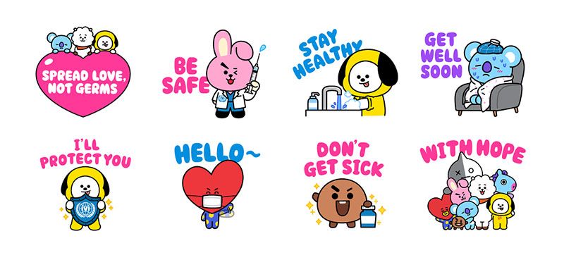 โหลดรัวๆ สติ๊กเกอร์ไลน์ชุด BT21  รายได้พัฒนาวัคซีนป้องกันโควิด-19