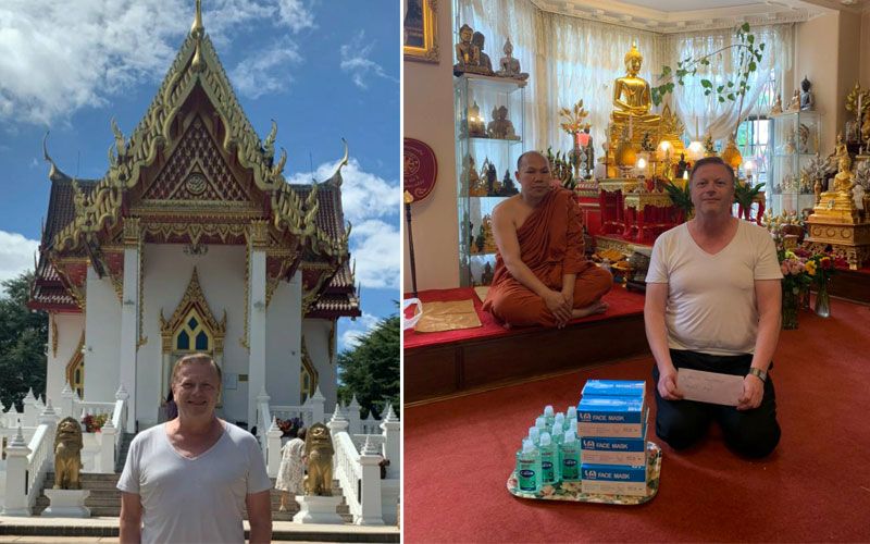 ฝรั่งหัวใจไทยตระเวนถวายสิ่งของ พร้อมดูแลคนไทยในอังกฤษ