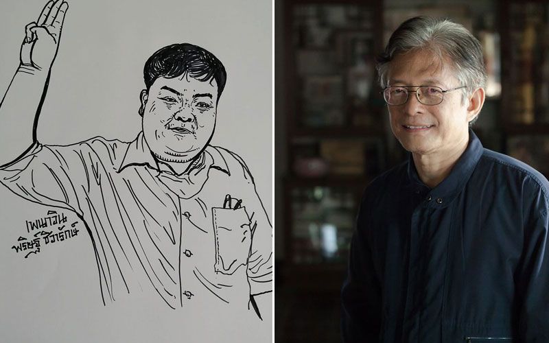 ‘สินธุ์สวัสดิ์ ยอดบางเตย’วาดรูป ‘เพนกวิน’  ลั่นลูกไทยห้าวหาญ สู้เผด็จการทารุณ