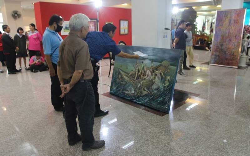 อาชีวะอุบลฯ เชิญชมภาพวาดศิลปะลุ่มน้ำโขงที่หอศิลป์ราชธานีศรีวนาไล