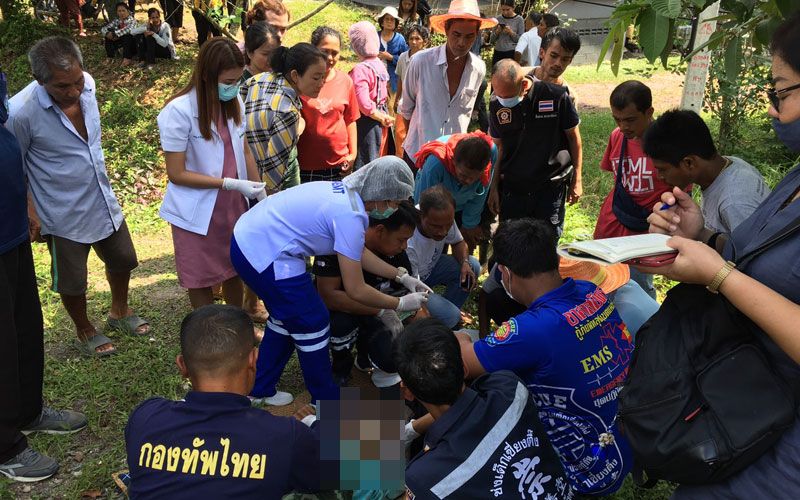 ลุงวัย67ตัดหญ้าริมทาง พลาดมือจับสายไฟขาด โดนช็อตเสียชีวิต