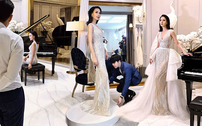 ส่อง'รถเมล์ คะนึงนิจ'สวยเกินต้านออร่าจับในลุคเจ้าสาวสไตล์ฝรั่งเศส