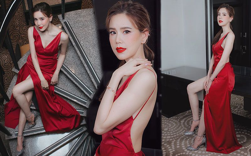 ชุดแดงแรงฤทธิ์! 'เจี๊ยบ-พิจิตตรา'โชว์แผ่นหลัง'บอย พีซเมคเกอร์' หึงบ้านแตก