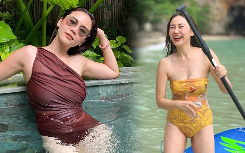 คุณแม่ลูกสอง! 'นาเดีย โสณกุล'อวดหุ่นเซี๊ยะเที่ยวทะเลกระบี่