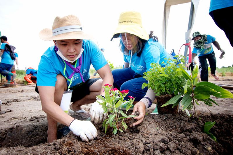 ‘ตามรอยพ่อฯ’ ปี 8 ร่วมสืบสานการทำนาขาวัง จัดกิจกรรมเอามื้อสามัคคี จ.ฉะเชิงเทรา