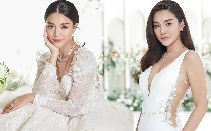 ‘ปราง-กัญญ์ณรัณ’ สวยสง่าในชุดเจ้าสาว