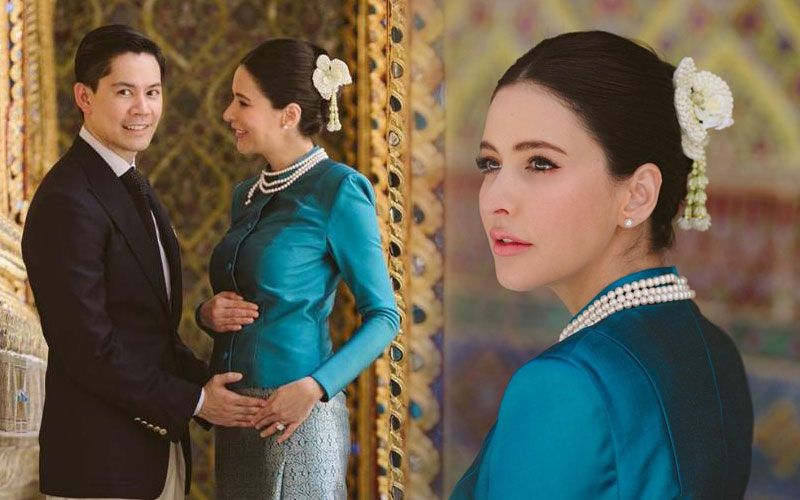 คุณแม่สวยมาก! 'ศรีริต้า'ควงสามีแต่งชุดไทย เข้าวัดทำบุญวันเกิดครบ39ปี