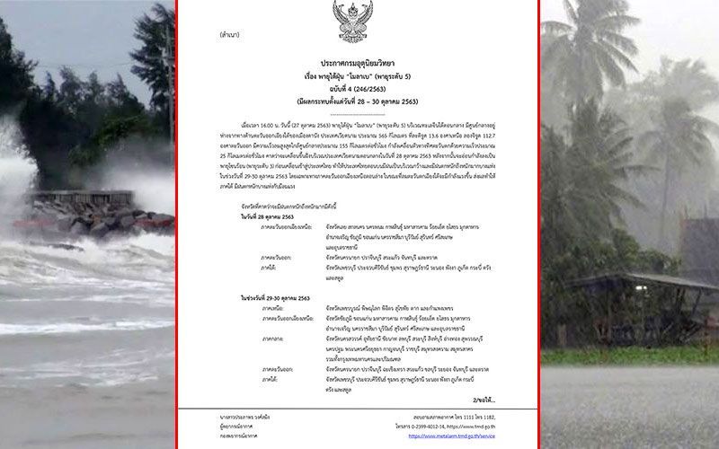 อุตุเตือนพายุ‘โมลาเบ’  ถล่มไทย31จังหวัด  ช่วง28-30ตุลาคมนี้