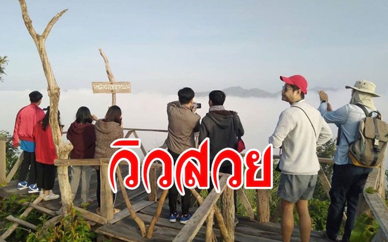 นักท่องเที่ยวขึ้นภูหนองชมทะเลหมอก วิวมุมสูงไทย-ลาวในอำเภอสังคม