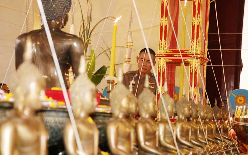 สตม.ประกอบพิธีพุทธาภิเษก พระพุทธเมตตามหานคราภิรักษ์ ‘หลวงพ่อเข้าเมือง’