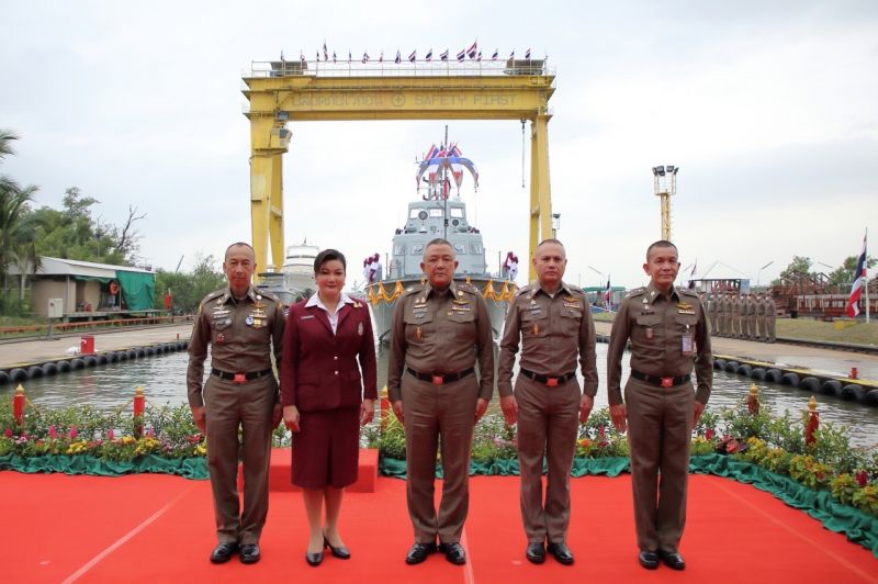 สตช.ประกอบพิธีปล่อยเรือตรวจการณ์ “ปทุมวัน 2 (817)” ลงน้ำ ณ อู่ต่อเรือบริษัท มาร์ซัน