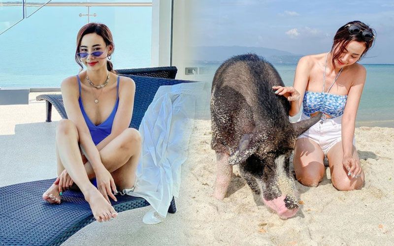 'ญิ๋งญิ๋ง'โชว์ความเซ็กซี่ส่งท้ายปี อวดชุดว่ายน้ำในทริปสมุย