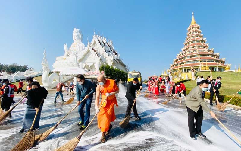 ‘เชียงราย’ล้างทั่วเมือง หลังไทม์ไลน์ผู้ติดเชื้อนครปฐมเข้ามาเที่ยว