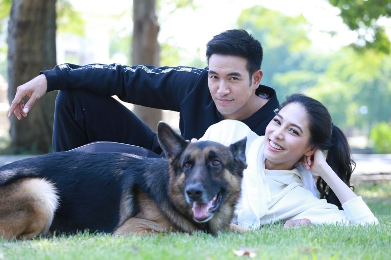 'เกรท-บูม'สวีทหวาน ขี่จักรยาน เล่นกับหมา