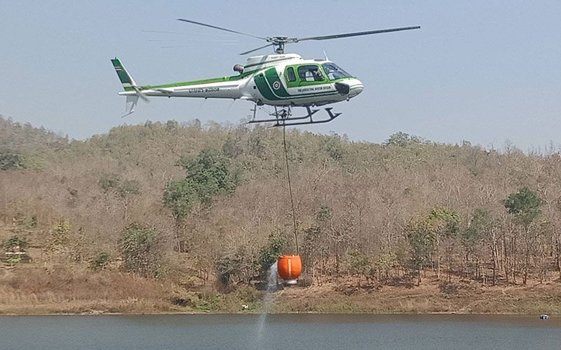 กรมฝนหลวงฯ บูรณาการร่วมสนับสนุนเฮลิคอปเตอร์ดับไฟป่าเชียงใหม่