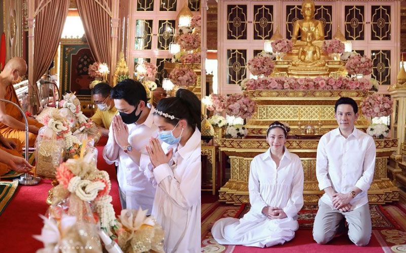 'นาตาลี-ฟลุค เกริกพล'จูงมือทำบุญก่อนคลอดทายาทคนแรก