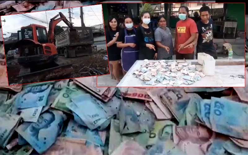 เจ้าของที่ดินนครศรีฯ จ้างแบ็คโฮปรับพื้นที่ อึ้งพบเงินนับแสนซุกกล่องฝังดิน (ชมคลิป)