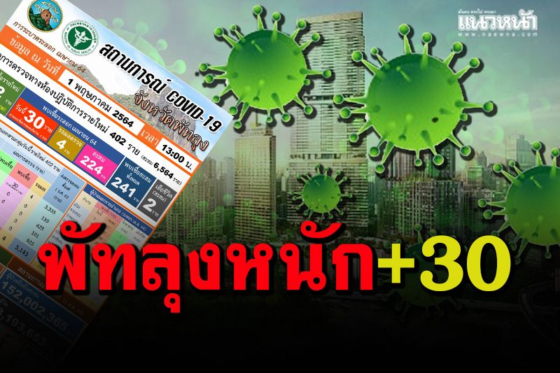 'พัทลุง'วุ่นแล้ว พบผู้ป่วยเพิ่มขึ้นอีก 30 ราย ยอดป่วยสะสมพุ่งสูง 224 คน