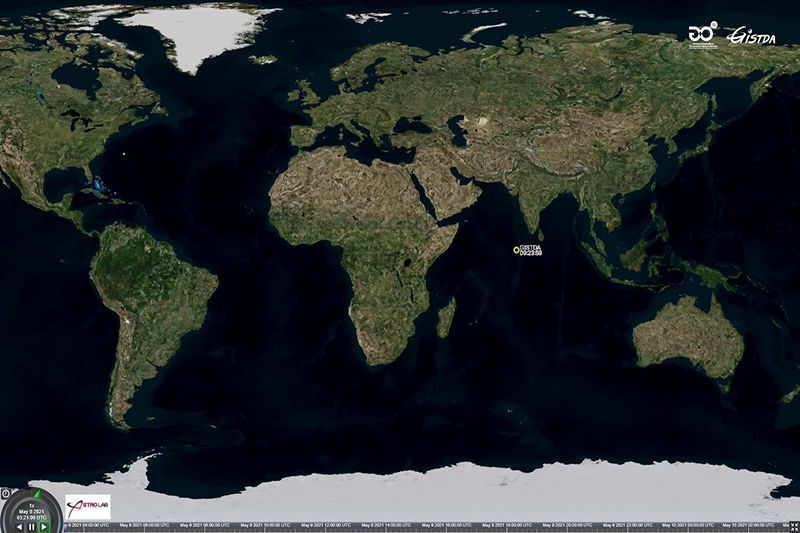 GISTDA  เผยภาพจากดาวเทียม พบซากจรวดจีนตกแล้วกลางมหาสมุทรอินเดีย