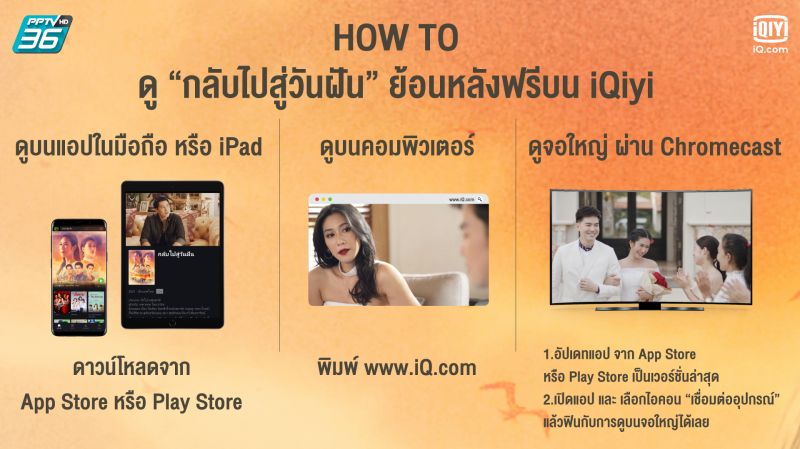 iQiyi (อ้ายฉีอี้) จับมือ PPTVHD36 ดึงคอนเทนต์คุณภาพ กลับไปสู่วันฝัน รีรันย้อนหลัง ดูย้อนหลังฟรีบนแอป