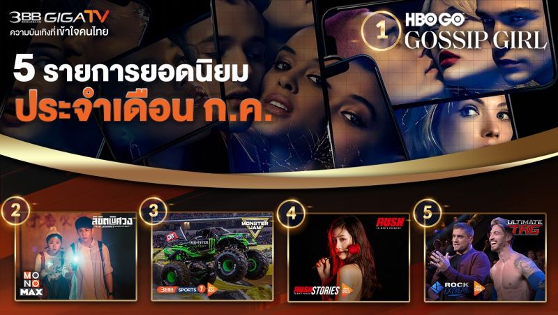 ฮอตไม่หยุด! 'ซีรีส์ Gossip Girl' อันดับหนึ่ง นำทีมแรงต่อเนื่องในกล่อง '3BB GIGATV'