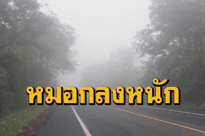 เสียดายไม่ได้ไปเที่ยว! หมอกฟุ้งกระจายปกคลุมถนนทางขึ้น-ผามออีแดง