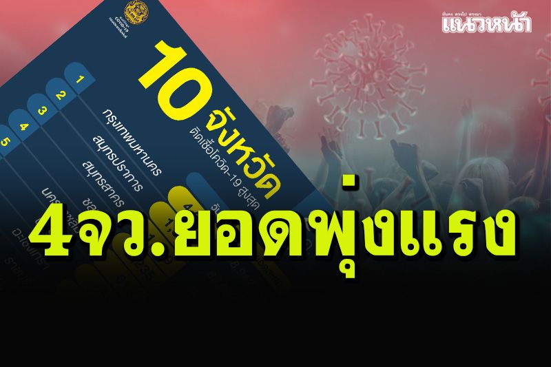 เช็คด่วนที่นี่! 10 จังหวัดติดโควิดสูงสุด น่าห่วง 4 จว.ยอดผู้ป่วยพุ่งติดอันดับ