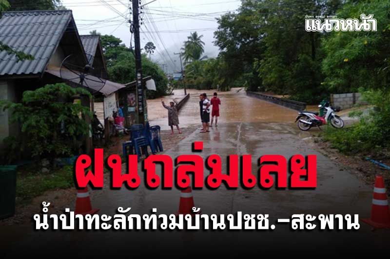 ฝนถล่มจังหวัดเลยน้ำป่าทะลักท่วมบ้านประชาชน-สะพานในหมู่บ้านเสียหาย